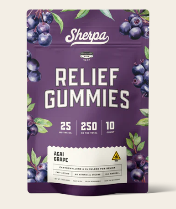 Sherpa Relief Acai Grape Gummies | 25mg D9
